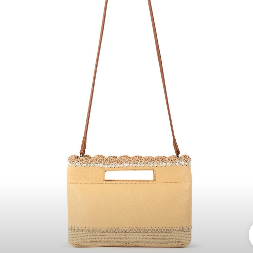 The Sak Cream and Tan Crossbody Bag (leather crossbody)